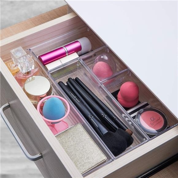 14 PCS Clear Plastic Drawer Organizer Tray - Picture 5 of 7